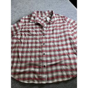 Alpine Design Red Green Plaid Button Up Women's XL New 1188